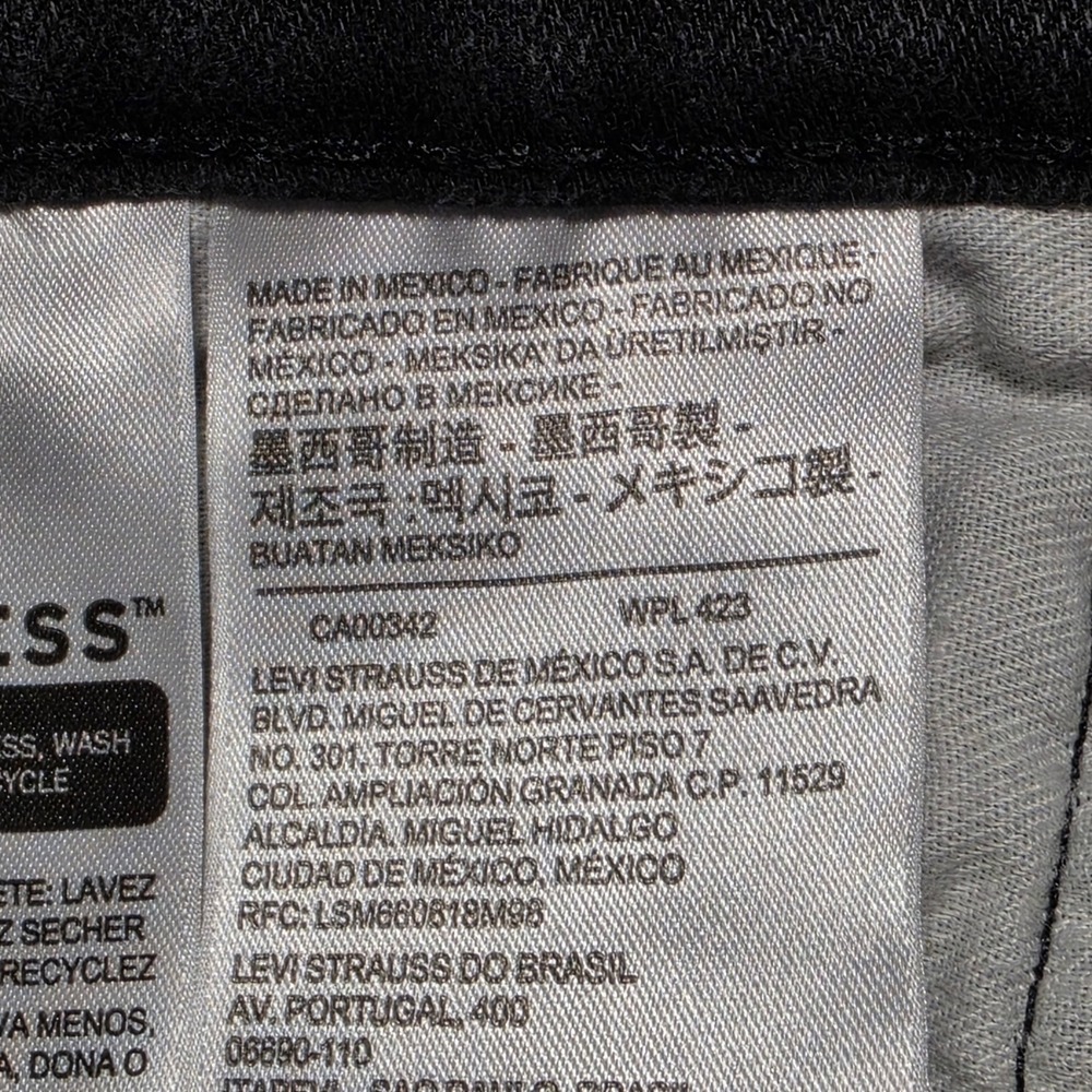 Levis 569 Loose Straight Jeans Mens 36x30 Black Denim Pants 0318 - Picture 7 of 8